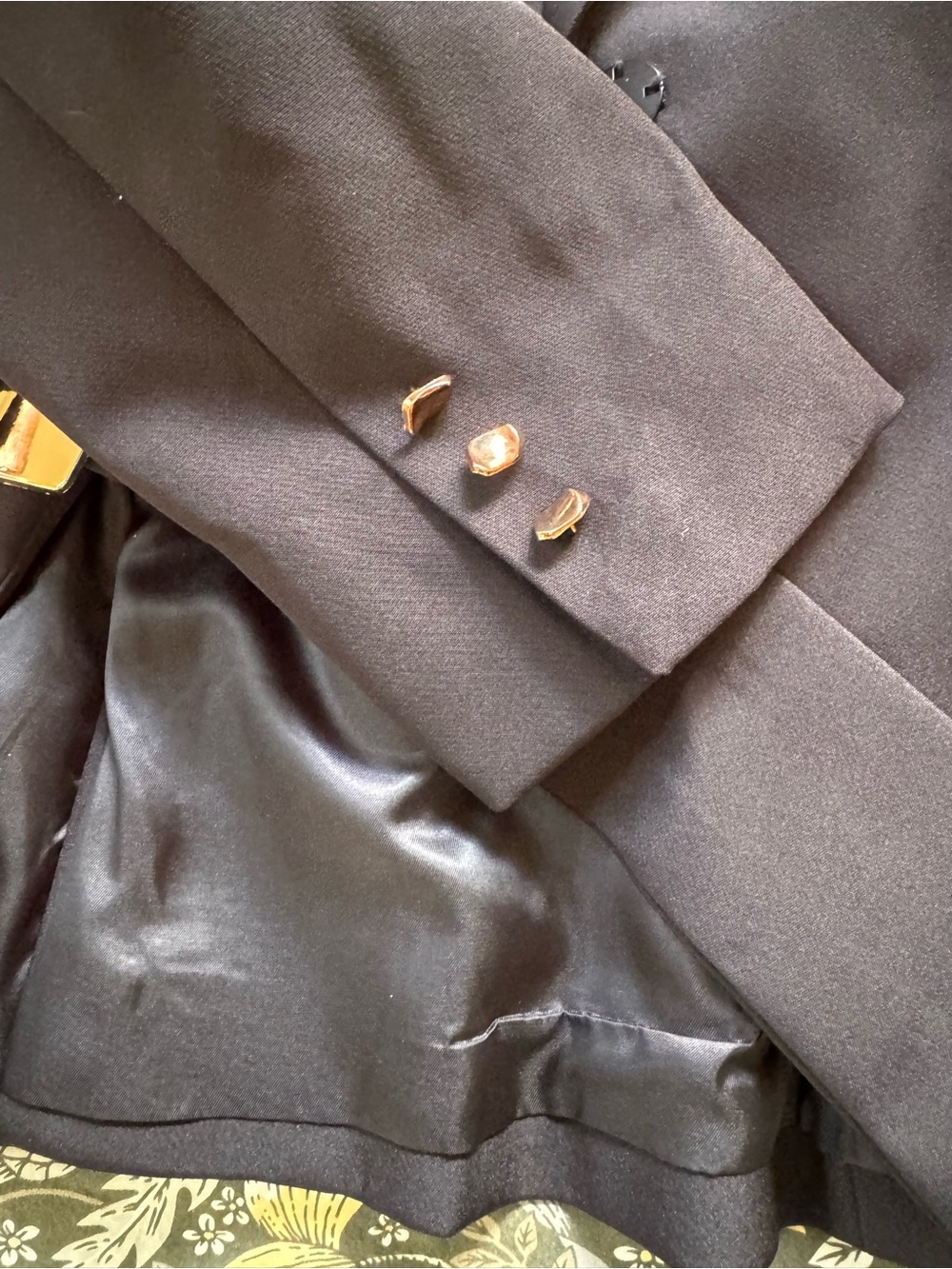 MICAS Structured Waist Blazer Jacket NWT Black Gold Hardware Size S - Picture 5 of 5